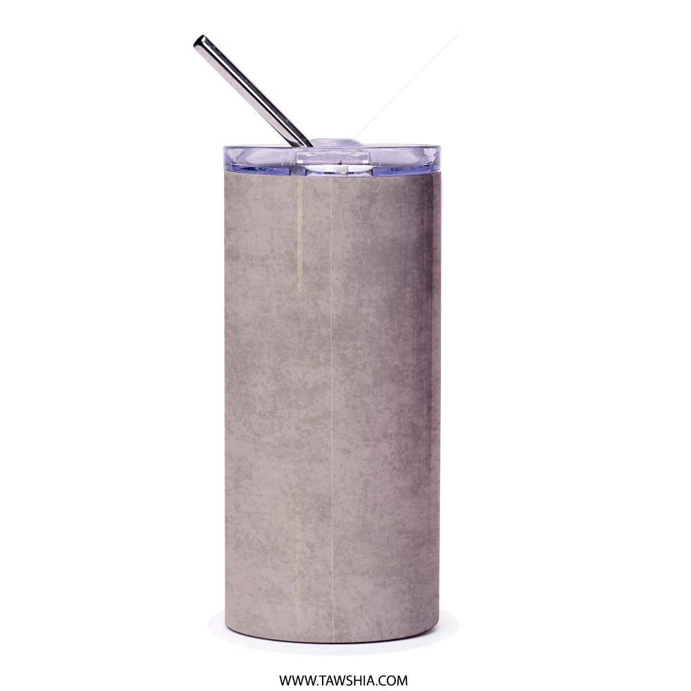 Sleek Gray Tumbler with Straw Reusable Drink Product