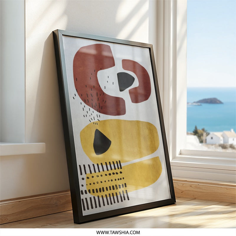 Abstract Shapes Wall Art, Geometric Print, Modern Art Decor, Minimalist Artwork, Contemporary Wall Decor, Living Room Art, Office Art - Tawshia