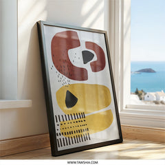 Abstract Shapes Wall Art, Geometric Print, Modern Art Decor, Minimalist Artwork, Contemporary Wall Decor, Living Room Art, Office Art - Tawshia