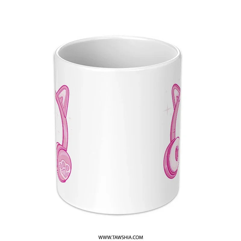 Cute Cat Ear Headphones Design Mug product