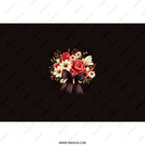 Floral Bouquet Tumbler, Roses and Daisies, Ribbon Bow Tumbler, Elegant Tumbler, Gift for Her, Flower Tumbler, Black Tumbler - Tawshia