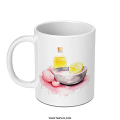 Lemon Spa Mug, Watercolor Mug, Aromatherapy Mug, Self Care Mug, Essential Oil Mug, Relaxation Gift Idea, Spa Lover Gift SKU: MG10004199 - Tawshia