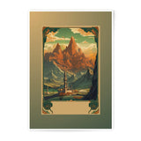 Mountainscape Photographic Print, Islamic Art, Landscape, Desert Peaks, Architectural Detail, Decorative Print, Wall Decor - Tawshia