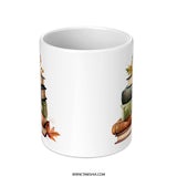 Fall Reading Mug, Book Lover Gift, Autumn Decor Coffee Mug, Cozy Season Drinkware, Stacked Books and Leaves Mug, Literary Gifts - Tawshia