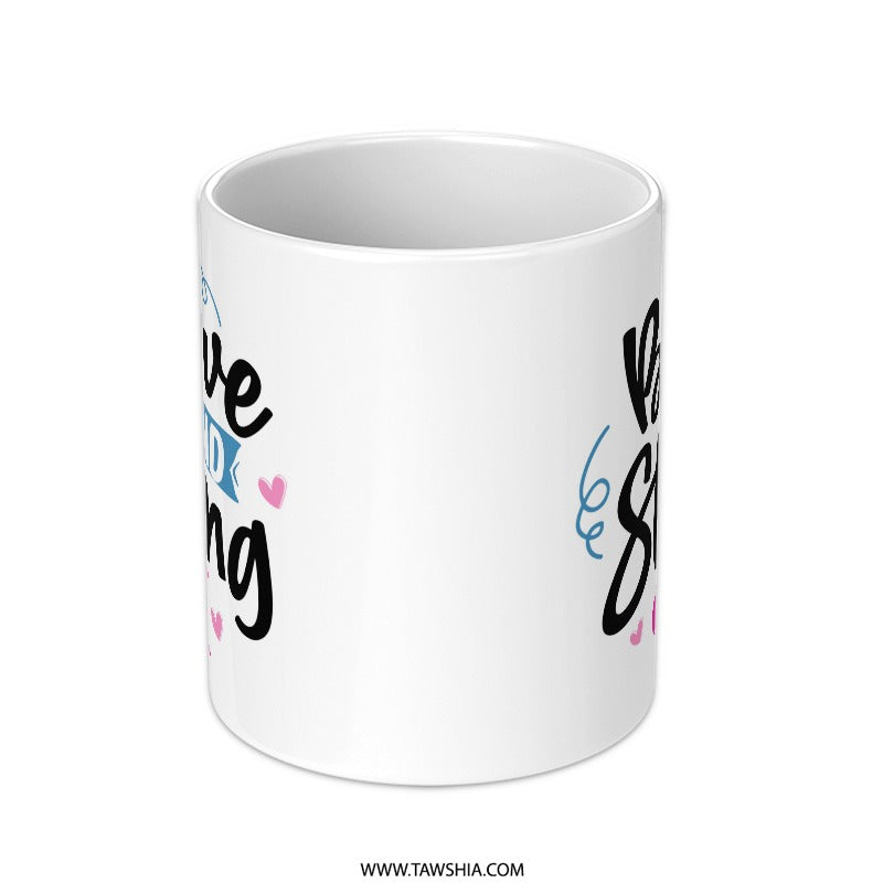 Brave and Strong Mug, Breast Cancer Awareness Mug, Survivor Gift Mug, Fighter Mug, Inspirational Mug, Gift for Her Mug - Tawshia