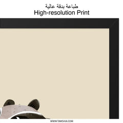 Cute Raccoon Wall Art, Nursery Decor, Kids Room Art, Animal Illustration, Woodland Creatures, Baby Shower Gift, Playroom Wall Art - Tawshia