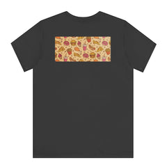 Fun T-shirt with Colorful Pizza and Cat Pattern product type