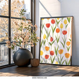 Tulip Wall Art, Floral Art Print, Botanical Wall Decor, Spring Decor, Flower Art, Modern Home Decor, Nature Inspired Wall Art - Tawshia