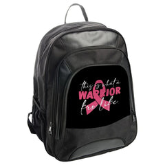 Breast Cancer Awareness Backpack, Warrior for Life Design Backpack, Pink Ribbon Backpack, Gift for Survivor, Awareness Backpack - Tawshia