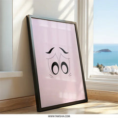 Cartoon Eyes Wall Art, Expressive Art Print, Minimalist Home Decor, Funny Character Art, Unique Gift Idea, Quirky Wall Hanging - Tawshia