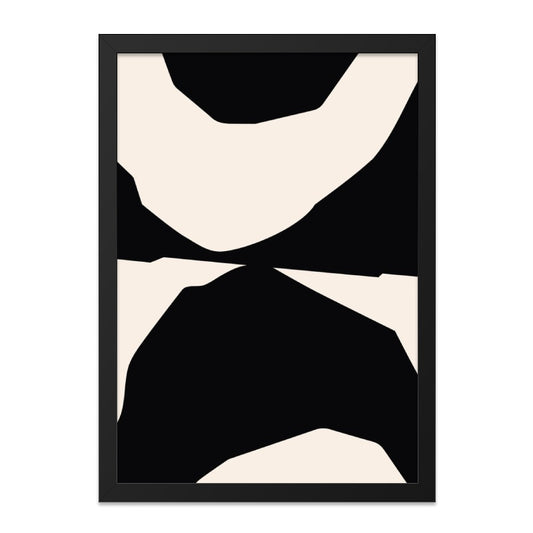 Abstract Shapes Wall Art, Minimalist Art Print, Black and Beige Modern Art, Living Room Decor, Geometric Wall Decor - Tawshia
