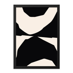 Abstract Shapes Wall Art, Minimalist Art Print, Black and Beige Modern Art, Living Room Decor, Geometric Wall Decor - Tawshia