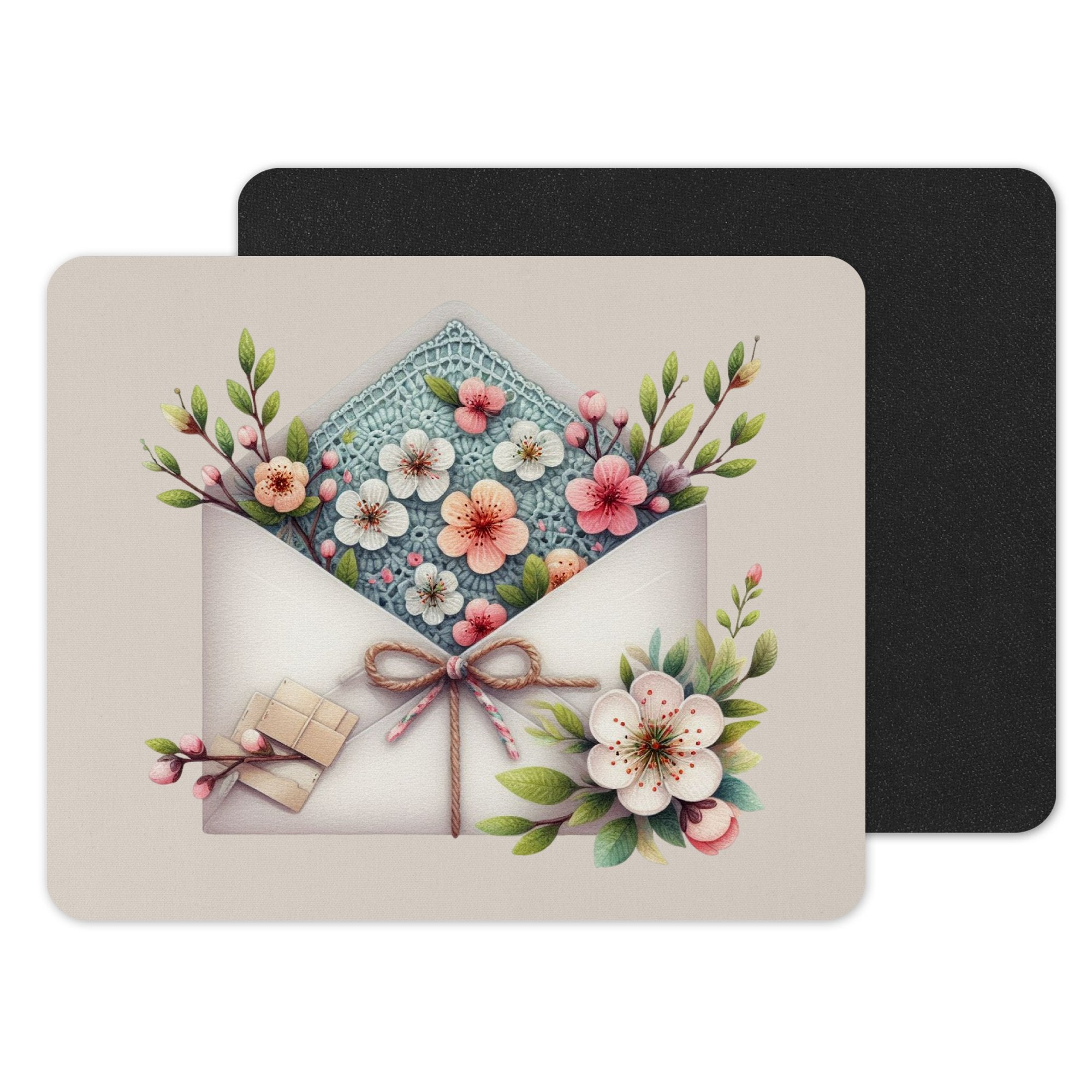 Floral Envelope Design Mouse Pad Office Product