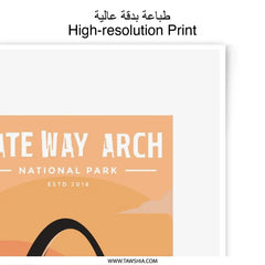 Gateway Arch National Park Photographic Print, St Louis Missouri Art, Sunset Cityscape Wall Decor, Travel Souvenir - Tawshia