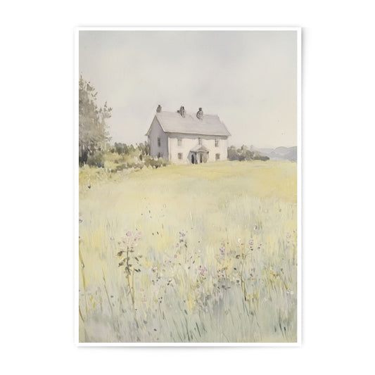 Farmhouse Photographic Print, Country House Art, Meadow Flowers Photo, Rustic Home Decor, Vintage Style Print, Wall Art - Tawshia