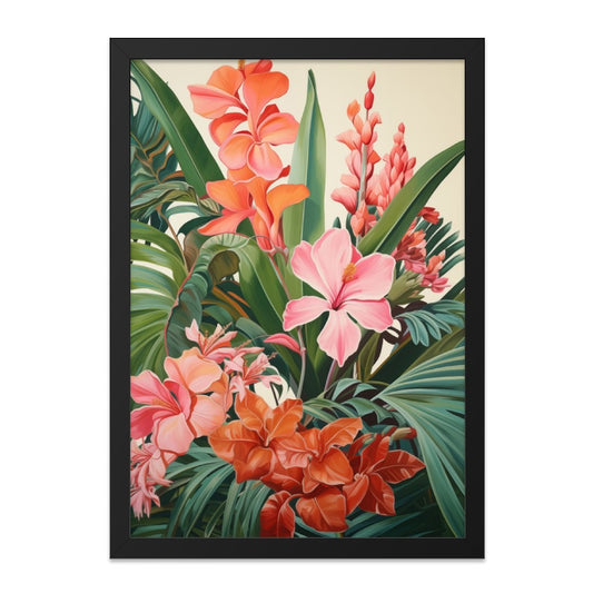 Tropical Floral Wall Art, Exotic Flower Print, Botanical Home Decor, Vibrant Hibiscus, Orange Canna Lily, Nature Inspired Artwork - Tawshia