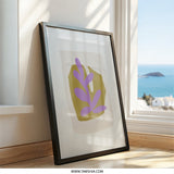 Abstract Plant Wall Art, Modern Botanical Print, Purple Leaf Artwork, Minimalist Home Decor, Unique Wall Decor, Nature Inspired Art - Tawshia