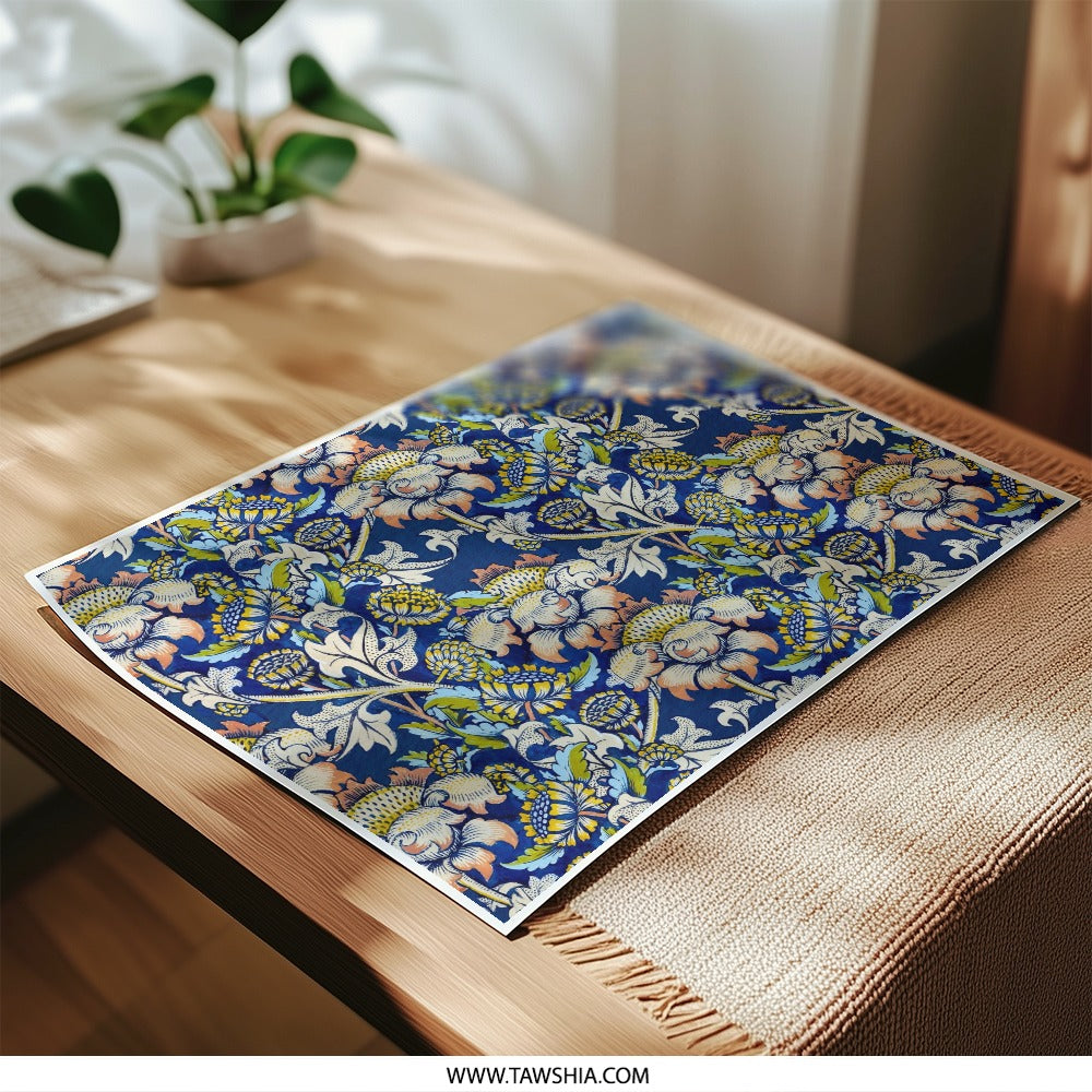 Floral Photographic Print, William Morris Style Art, Botanical Pattern, Home Decor, Wall Art, Gift Idea - Tawshia