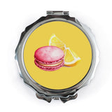 Macaron Pocket Mirror, Lemon Slice Design, Compact Mirror, Cute Mirror, Foodie Gift, Unique Gift, Makeup Mirror, Travel Mirror - Tawshia