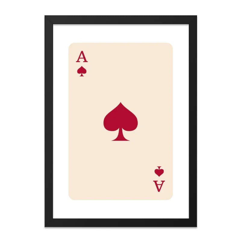 Ace of Spades Wall Art, Minimalist Card Print, Poker Room Decor, Casino Wall Decor, Playing Card Wall Decor, Game Room Wall Art - Tawshia