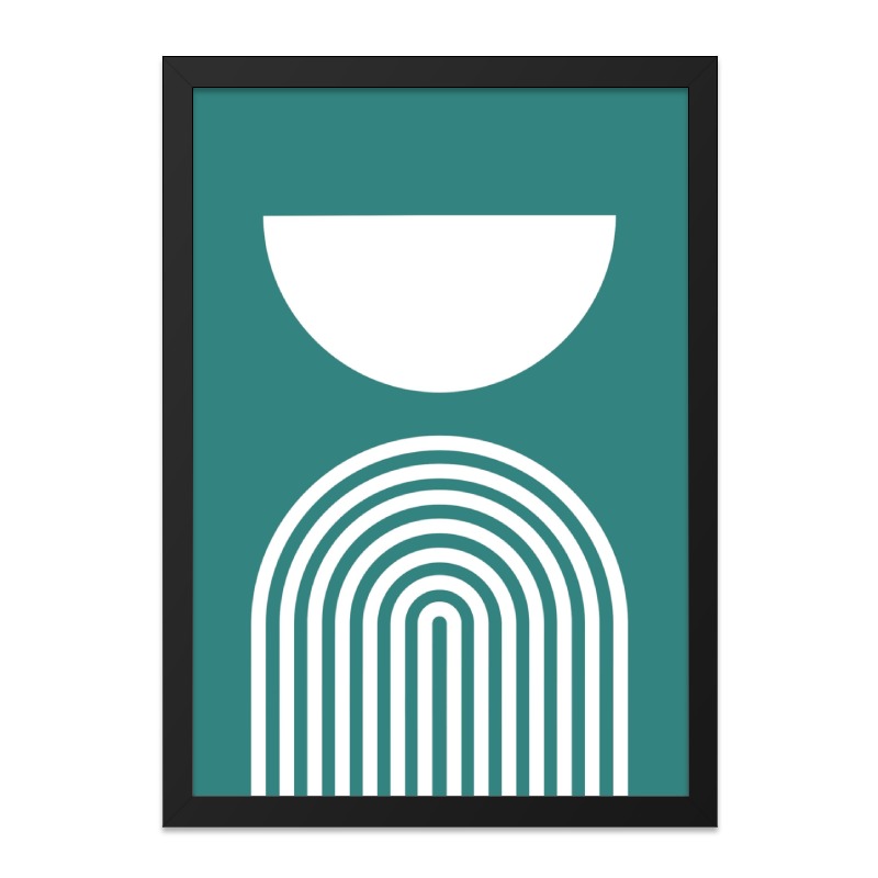 Minimalist Wall Art, Geometric Print, Boho Decor, Teal and White Art, Abstract Shapes, Modern Art Print, Home Decor, Simple Wall Decor - Tawshia
