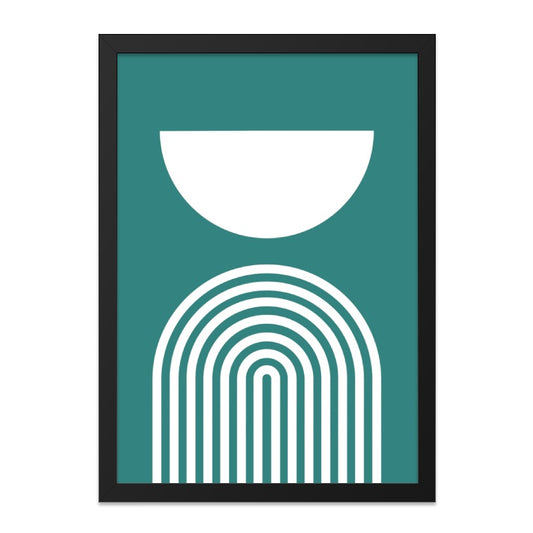 Minimalist Wall Art, Geometric Print, Boho Decor, Teal and White Art, Abstract Shapes, Modern Art Print, Home Decor, Simple Wall Decor - Tawshia