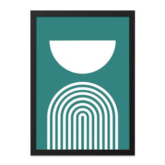 Minimalist Wall Art, Geometric Print, Boho Decor, Teal and White Art, Abstract Shapes, Modern Art Print, Home Decor, Simple Wall Decor - Tawshia