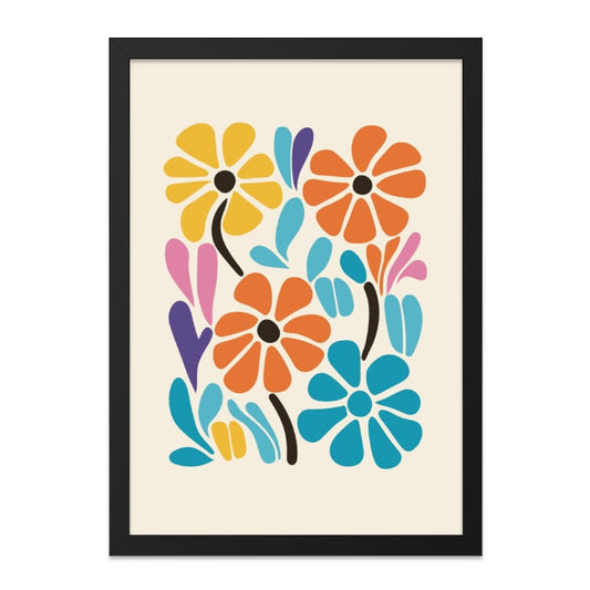 Retro Floral Wall Art, 70s Flower Power Print, Colorful Flower Illustration, Boho Wall Decor, Vintage Inspired Art Print - Tawshia