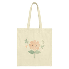 Cute Flower Tote Bag, Floral Design, Aesthetic Tote, Plant Lover Gift, Kawaii Flower Tote, Botanical Tote Bag - Tawshia