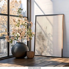 Neutral Abstract Wall Art, Modern Art Print, Beige Painting Texture, Minimalist Art Decor, Contemporary Home Decor, Framed Wall Decor - Tawshia