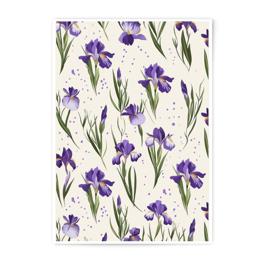Purple Iris Photographic Print, Floral Art Print, Botanical Wall Decor, Flower Photography, Nature Art Print, Home Decor, Fine Art Print - Tawshia