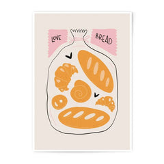 Love Bread Photographic Print, Bakery Art Print, Kitchen Wall Art, Food Lover Gift, Home Decor, Minimalist Print, Modern Wall Decor - Tawshia