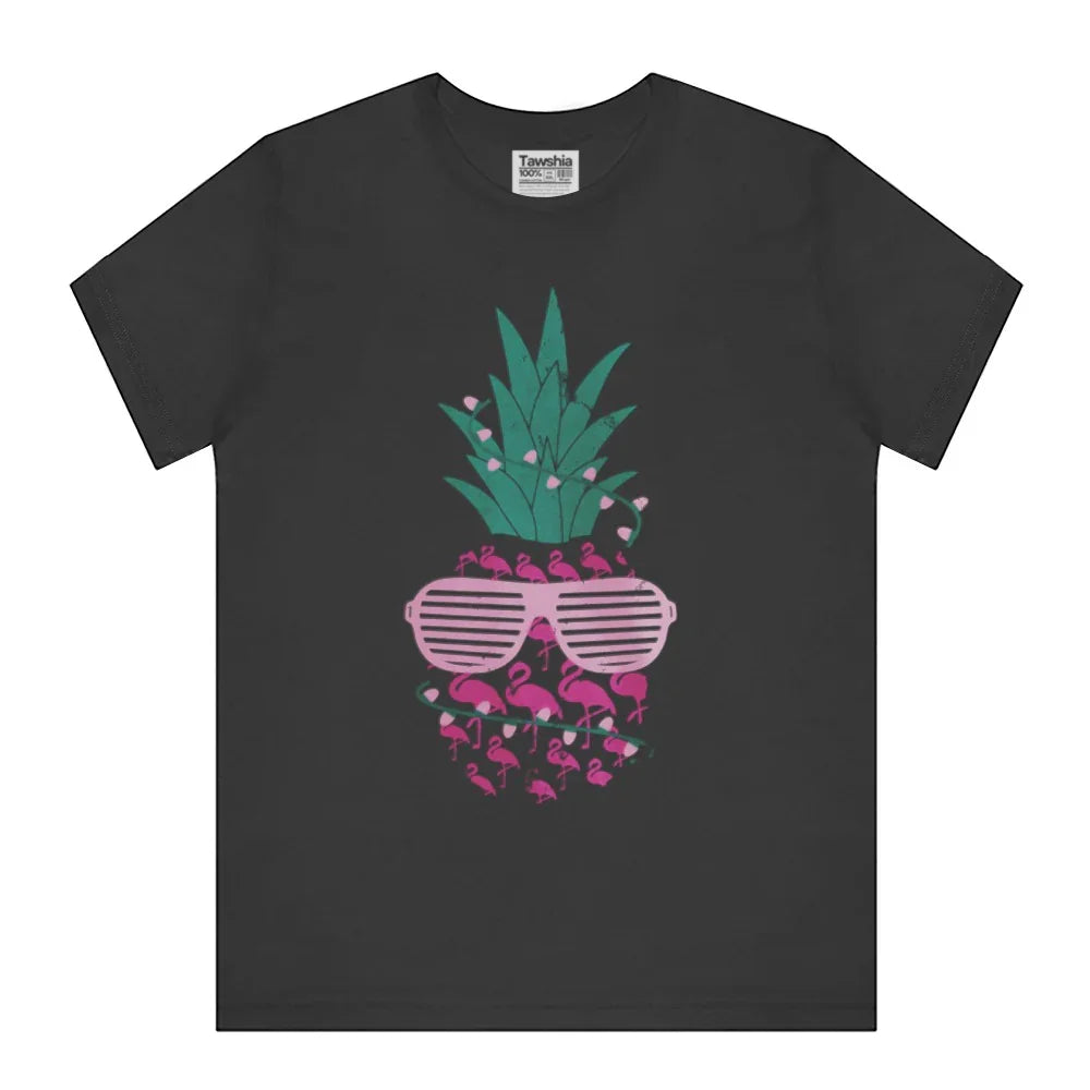Trendy Pineapple and Flamingo Sunglasses Graphic T-Shirt Product