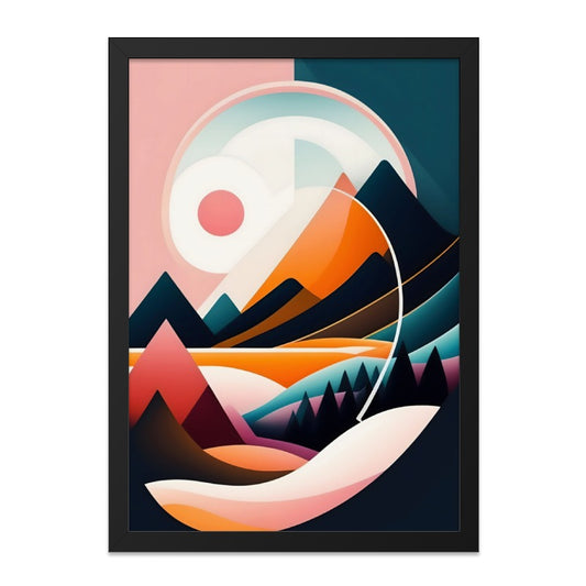 Abstract Mountain Wall Art, Geometric Landscape Art Print, Modern Art Decor, Stylish Home Decor, Colorful Wall Hanging - Tawshia