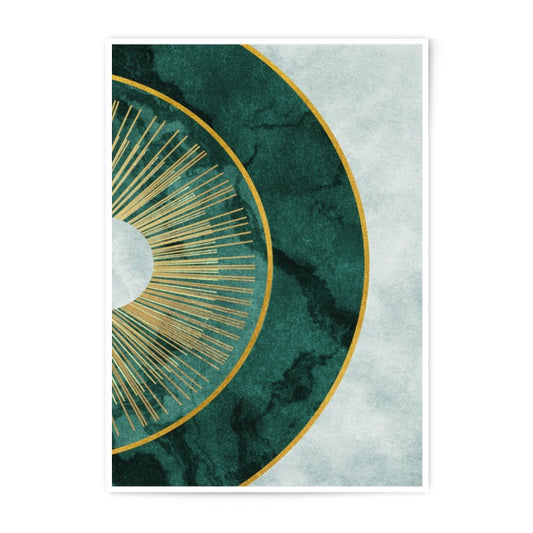 Emerald Gold Abstract, Photographic Print, Modern Art, Geometric Wall Decor, Elegant Home Design - Tawshia