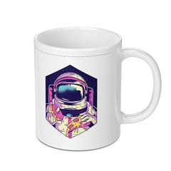 Astronaut Enjoying Pizza Vibrant Print Coffee Mug product