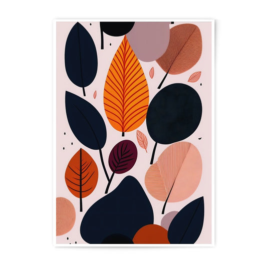 Autumn Leaves Photographic Print, Modern Botanical Art, Abstract Leaf Wall Decor, Colorful Fall Foliage Print, Home Decor, Nature Inspired - Tawshia