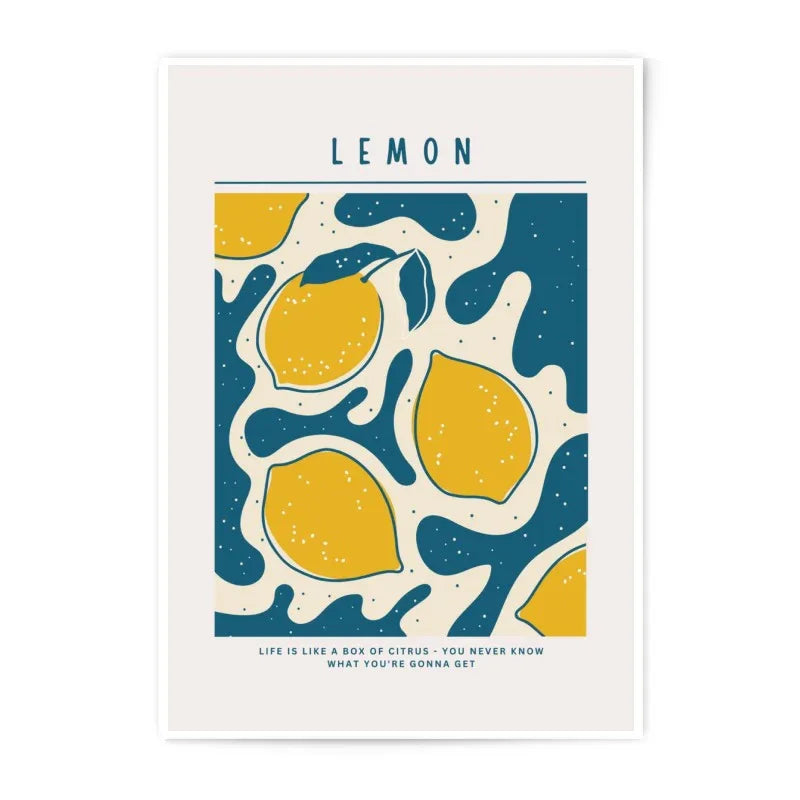 Lemon Photographic Print, Abstract Citrus Art, Kitchen Wall Decor, Modern Home Art Print, Lemon Illustration Print, Fruit Art Print - Tawshia