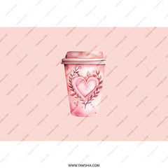 Pink Valentine Coffee Tumbler, Heart Love Tumbler, Gift for Her Tumbler, Coffee Lover Tumbler, Cute Heart Mug - Tawshia