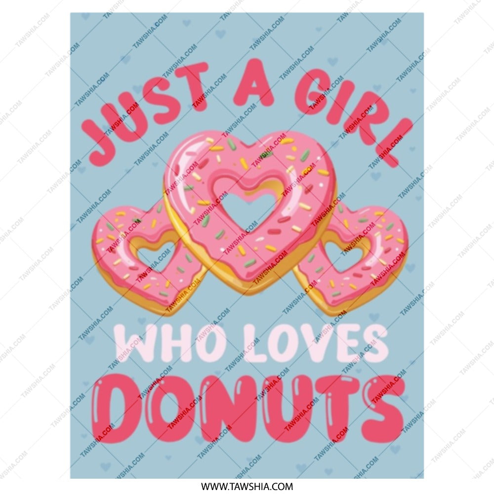 Donut Lover Tote Bag, Girl Who Loves Donuts, Cute Heart Donut Design, Foodie Gift, Bakery Tote, Sweet Treat Bag, Everyday Carry - Tawshia