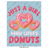 Donut Lover Tote Bag, Girl Who Loves Donuts, Cute Heart Donut Design, Foodie Gift, Bakery Tote, Sweet Treat Bag, Everyday Carry - Tawshia