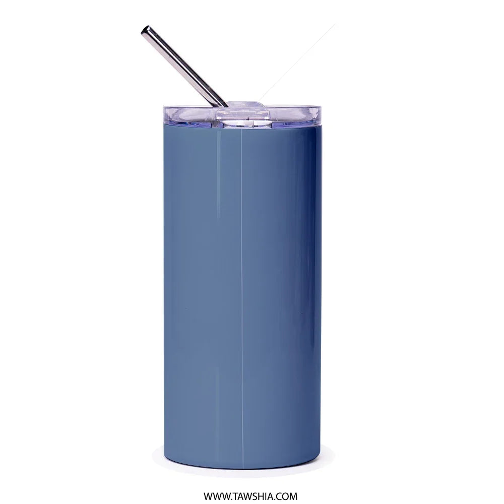 Sleek Blue Insulated Tumbler with Straw Lid product type