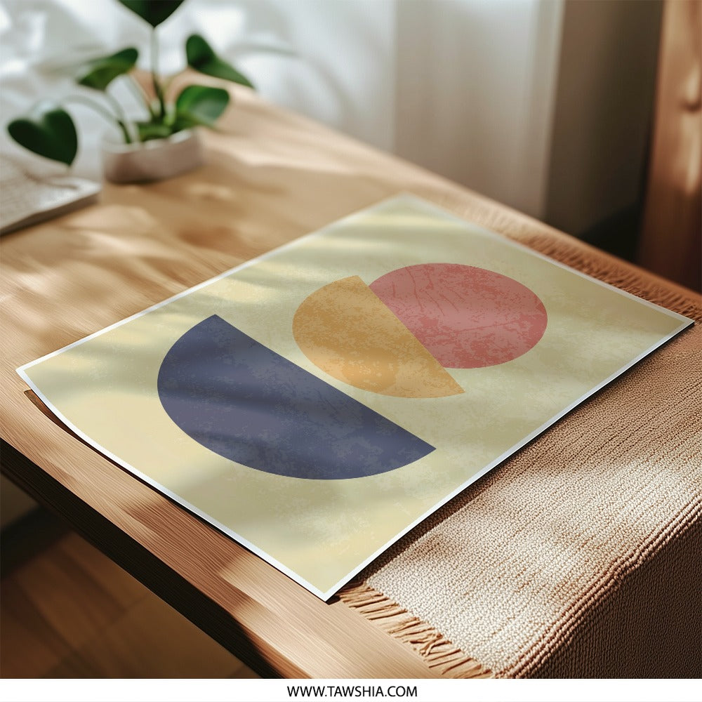 Abstract Photographic Print, Geometric Art Print, Modern Art Photo, Minimalist Wall Decor, Circle And Semicircle Shapes - Tawshia