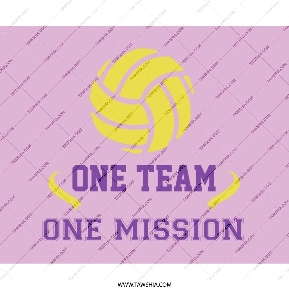 Volleyball Mouse Pad, One Team One Mission, Sports Gift Idea, Desk Accessory, Motivational Quote, Ergonomic Design, Team Spirit - Tawshia