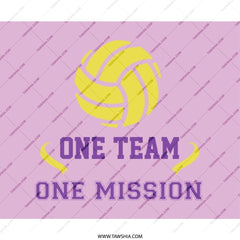 Volleyball Mouse Pad, One Team One Mission, Sports Gift Idea, Desk Accessory, Motivational Quote, Ergonomic Design, Team Spirit - Tawshia