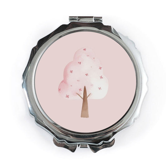 Pink Blossom Tree Pocket Mirror, Watercolor Tree, Compact Mirror, Floral Design, Cute Mirror, Handbag Mirror, Purse Mirror, Travel Mirror - Tawshia