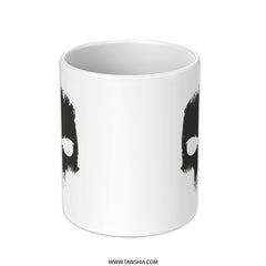 Stylish White Mug with Bold Black Eye Design product type