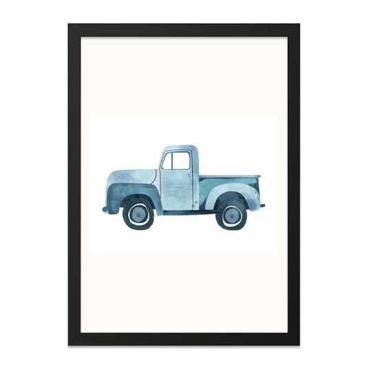 Blue Truck Wall Art, Vintage Pickup Truck Print, Rustic Farmhouse Decor, Boys Room Art, Watercolor Truck Art, Kids Wall Art, Car Art - Tawshia