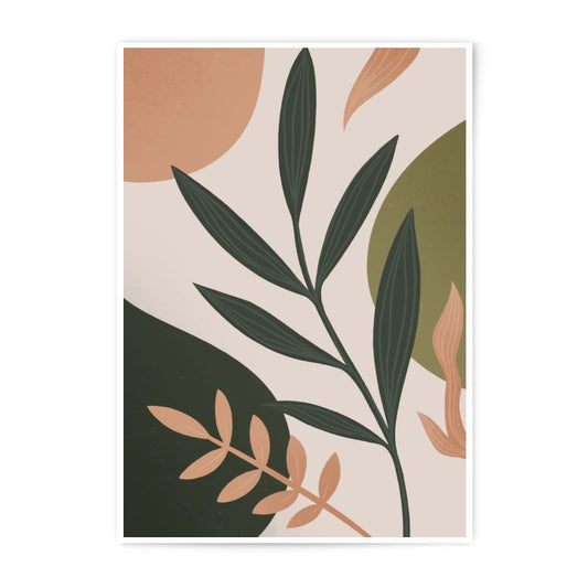 Abstract Botanical Photographic Print, Earth Tone Wall Art, Minimalist Leaf Art Print, Modern Plant Decor, Aesthetic Room Decor - Tawshia