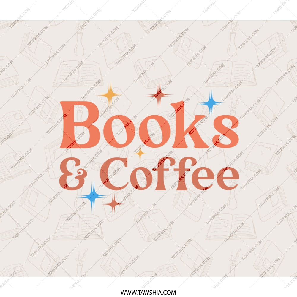 Books and Coffee BackPack, Reader Gift, Book Lover, Student, College, Laptop, Everyday Carry, Travel, Unique, Trendy - Tawshia